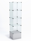 Витрина стеклянная "КУБ" №110 стаканчик (без дверок, передняя стенка - стекло), Серый