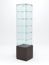 Витрина стеклянная "ИСТРА" №506 (с дверкой, задняя стенка - стекло) , Дуб Венге
