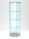 Витрина "ИСТРА" настольная шестигранная №9 (закрытая, задняя стенка - стекло) , Серый