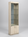 Витрина №300-3-600 (с дверками, задняя стенка - зеркало), Дуб Сонома