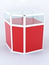 Прилавок из профиля угловой шестигранный №2 (с дверками), Красный + Белый