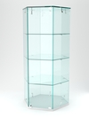 Витрина "ИСТРА" настольная шестигранная №5 (закрытая, задние стенки - стекло) , Белый