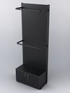 Пристенная система с П-образными поручнями для одежды "LOFT" №1-ЗС-Н 900мм, Черный