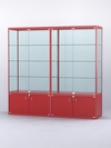 Витрина "АЛПРО" №2-2м-500-2 (задняя стенка - стекло) , Красный
