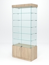 Витрина стеклянная "ИСТРА" №501 (с дверками, задняя стенка - стекло) , Дуб Сонома