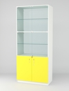 Витрина для аптек №4-2 задняя стенка стекло, Белый-Цитрусовый желтый