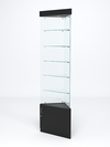 Витрина стеклянная "ИСТРА" угловая №601-У трехгранная (без дверок, бока - стекло), Черный