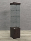 Витрина стеклянная "КРАСА" №2 (с дверкой, задняя стенка - стекло) , Дуб Венге