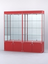 Витрина "АЛПРО" №1-2м-400-3 (задняя стенка - зеркало) , Красный