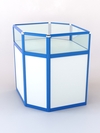 Прилавок из профиля угловой шестигранный №2 (без дверок), Белый + Делфт голубой