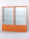 Витрина "АЛПРО" №2-2м-200-3 (задняя стенка - зеркало), Оранжевый