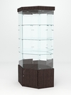 Витрина стеклянная "ИСТРА" угловая №119 шестигранная (без дверки, задние стенки - зеркало), Дуб Венге