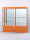 Витрина "АЛПРО" №1-2м-400-3 (задняя стенка - зеркало) , Оранжевый