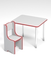 Детский стол и стул №1, Серый + Кромка Красная