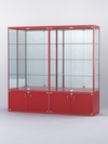 Витрина "АЛПРО" №2-2м-500-3 (задняя стенка - зеркало), Красный