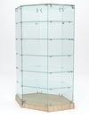Витрина стеклянная "ИСТРА ХИТ ПРОДАЖ" №513 (с дверкой,  задняя стенка - стекло), Дуб Сонома