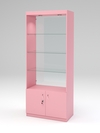 Стеллаж "АФРОДИТА" №1-5 (задняя стенка - стекло), Фламинго розовый