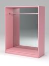 Вешало пристенное из ДСП №1-2 (задняя стенка - зеркало), Фламинго розовый
