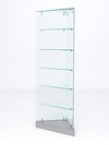 Витрина стеклянная "ИСТРА" угловая №502ХП-У трехгранная (без дверок, бока - стекло), Серый