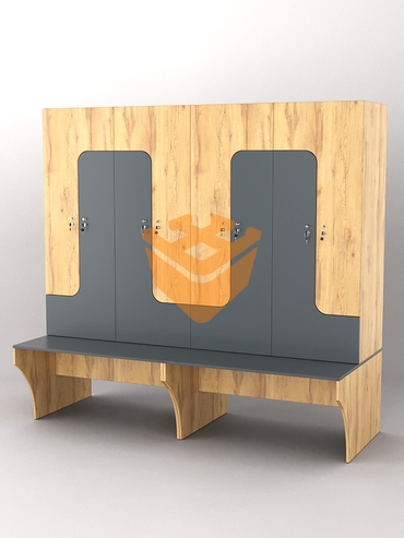 Комплект шкафов для раздевалок со скамейкой "ТРЕНЕР" №2