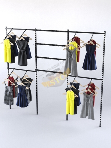Настенная система с пристенными поручнями для одежды и под крючки "LOFT" №2-1 (2700мм)