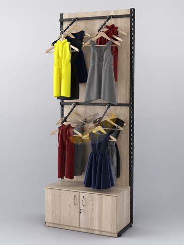 Пристенная система с пристенными поручнями для одежды "LOFT" №2-ЗС-Н 900мм