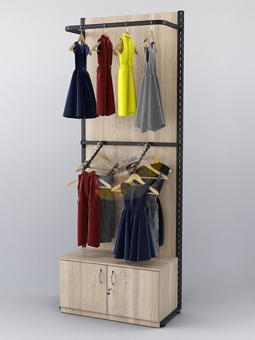 Пристенная система с комбо - поручнями для одежды "LOFT" №3-ЗС-Н 900мм
