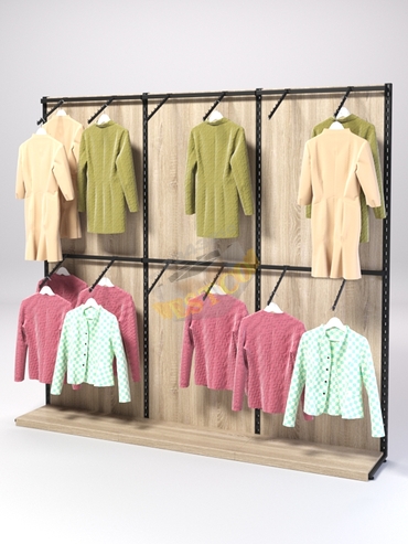 Пристенная система с пристенными поручнями для одежды "LOFT" №2 - задняя стенка и нижний подиум