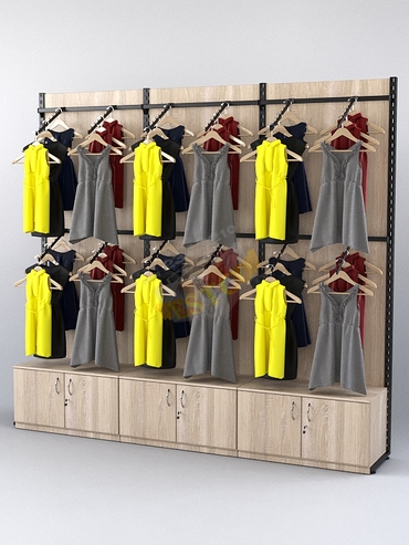 Пристенная система с пристенными поручнями для одежды "LOFT" №2-ЗС-Н 2700мм