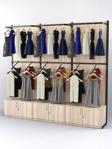 Пристенная система с комбо - поручнями для одежды "LOFT" №3-ЗС-Н 2700мм