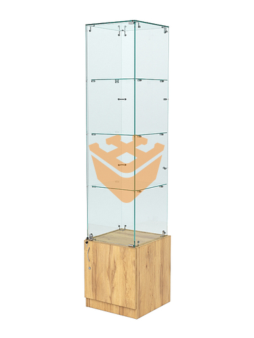 Витрина стеклянная "ИСТРА" №6 (с дверкой, задняя стенка - стекло) 