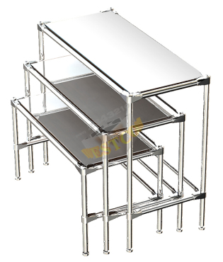 Комплект столов №1-4В с полками зеркало 4мм