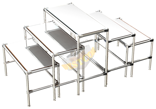 Комплект столов №2-5В с полками зеркало 4мм