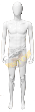 Манекен мужской белый глянец, без лица, с подставкой МА-4  188-96-76-94