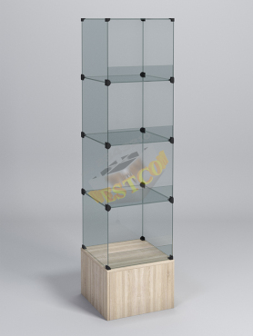 Витрина "КУБ" №110-КО стаканчик (без дверок, передняя стенка - стекло)