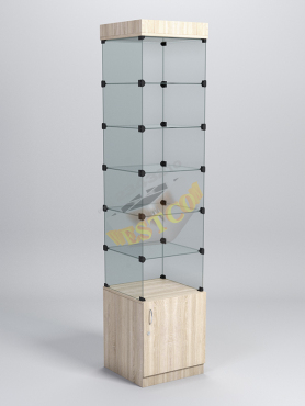 Витрина стеклянная "КУБ" №502-СТ стаканчик (без дверок, передняя стенка - стекло)
