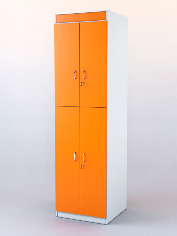 Шкаф "АПТЕКА" №2  Белый + Оранжевый