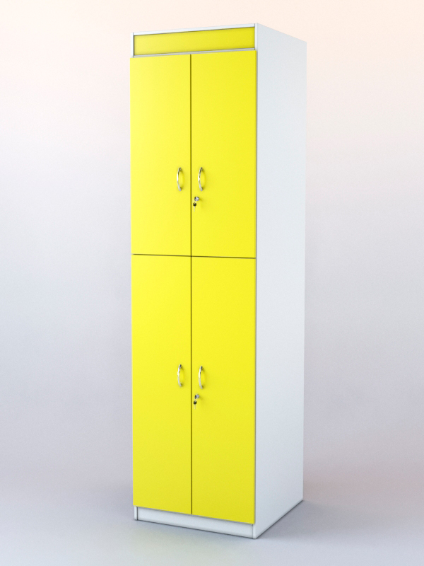Шкаф "АПТЕКА" №2  Белый + Цитрусовый желтый U131ST9