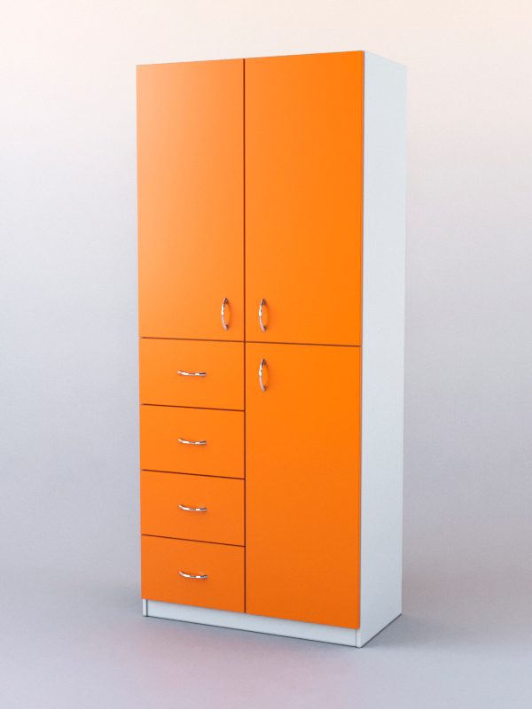 Шкаф для аптек №3 Белый + Оранжевый