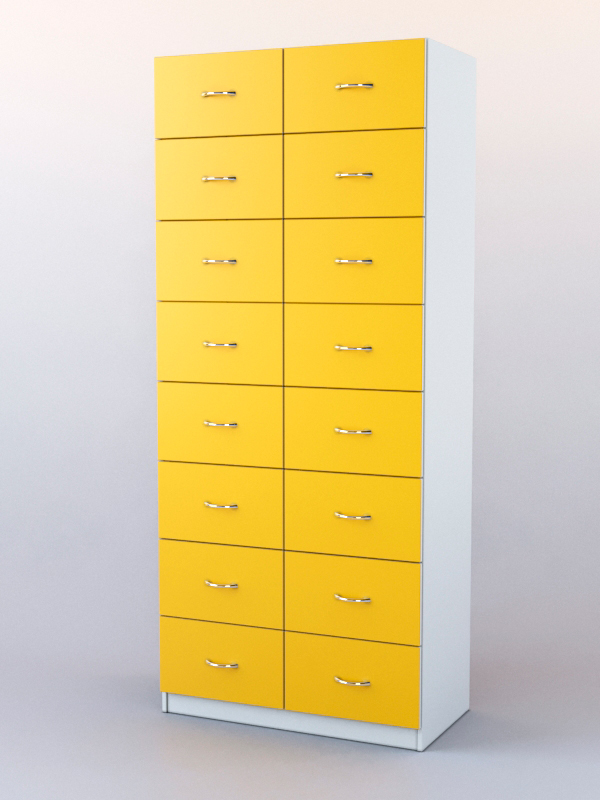 Шкаф для аптек №8 - картотека Белый + Солнечный цвет