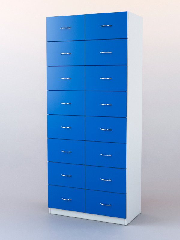 Шкаф для аптек №8 - картотека Белый + Делфт голубой