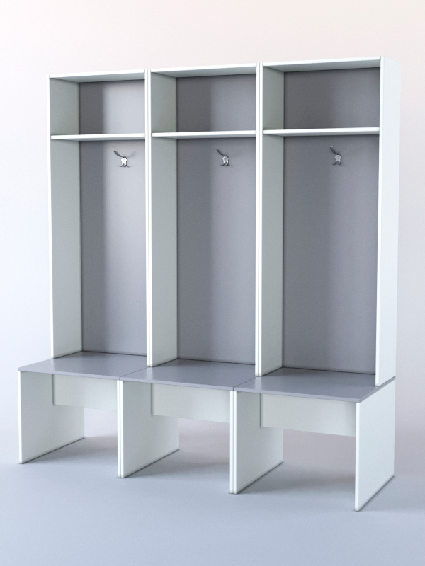 Комплект шкафов для раздевалок "СПОРТ" №1 Белый + Серый