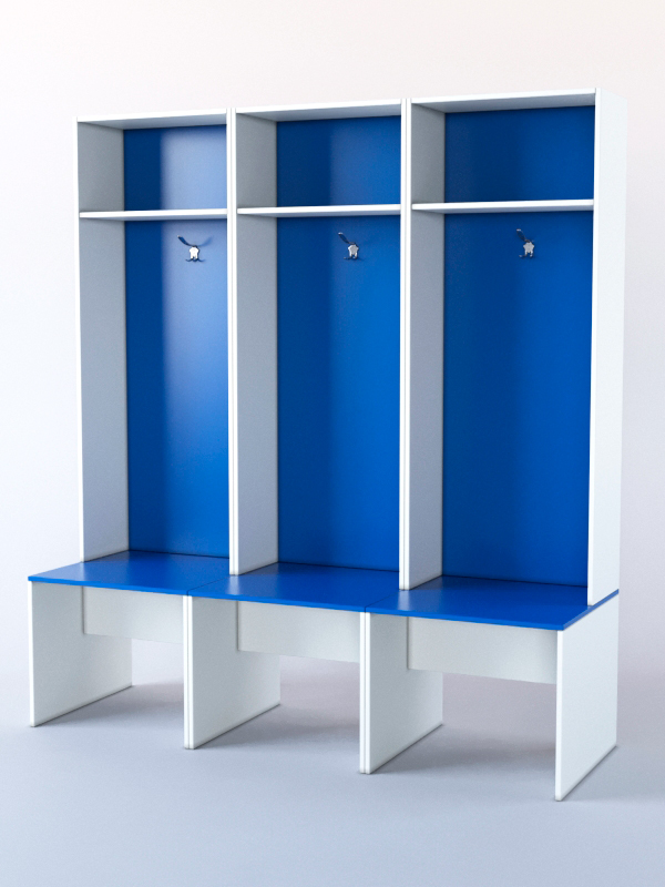 Комплект шкафов для раздевалок "СПОРТ" №1 Белый + Делфт голубой