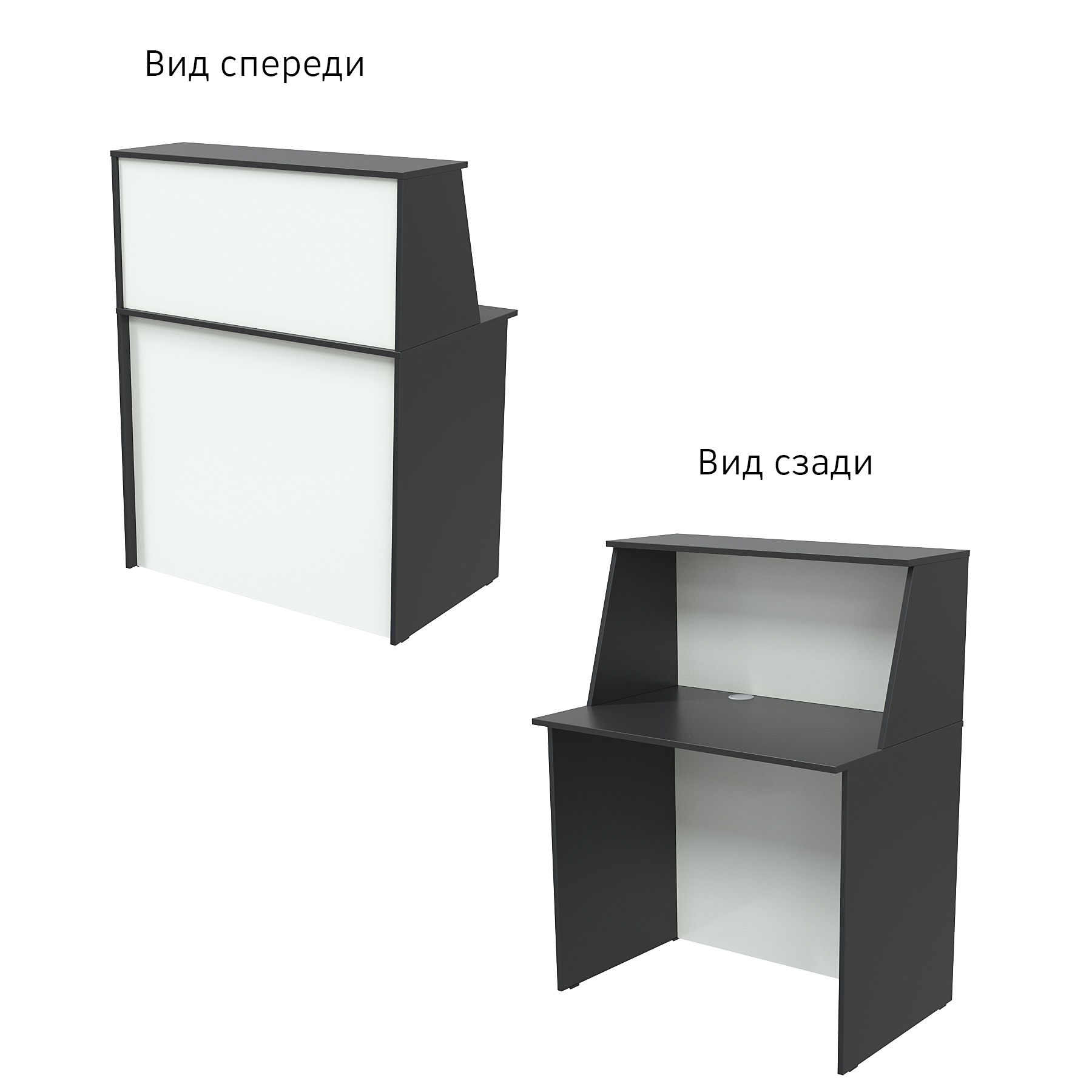 Ресепшн "ЭДЕМ" прямой Черный и Белый