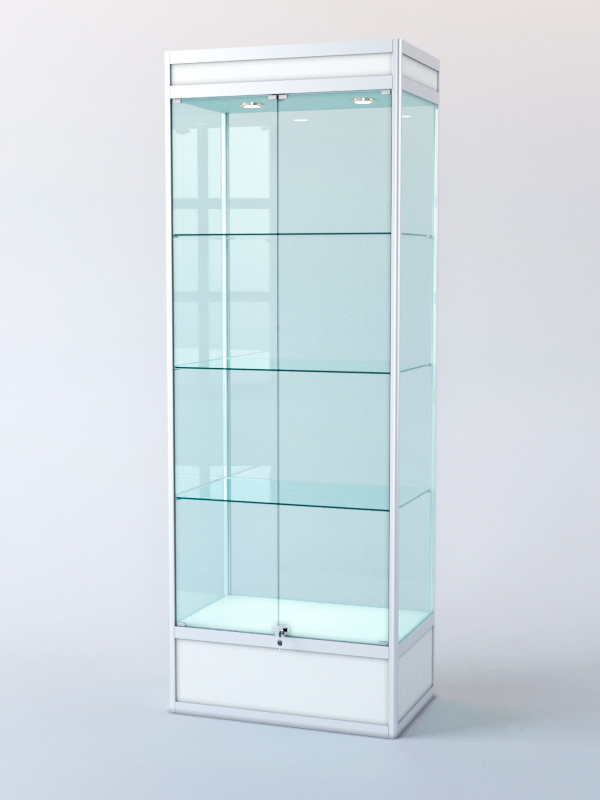 Витрина для музеев вооруженных сил "ЭКСПОНАТ" №2-2 (задняя стенка стекло) Белый