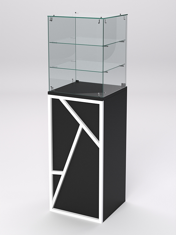 Торговый прилавок малый со стеклянным колпаком серии РОК №10 Черный