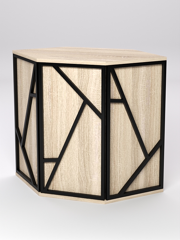 Торговый стол-прилавок шестигранный серии РОК №15 Дуб Сонома