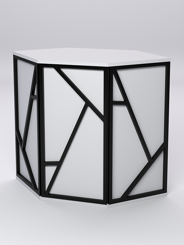 Торговый стол-прилавок шестигранный серии РОК №15 Серый