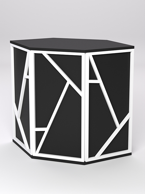 Торговый стол-прилавок шестигранный серии РОК №15 Черный