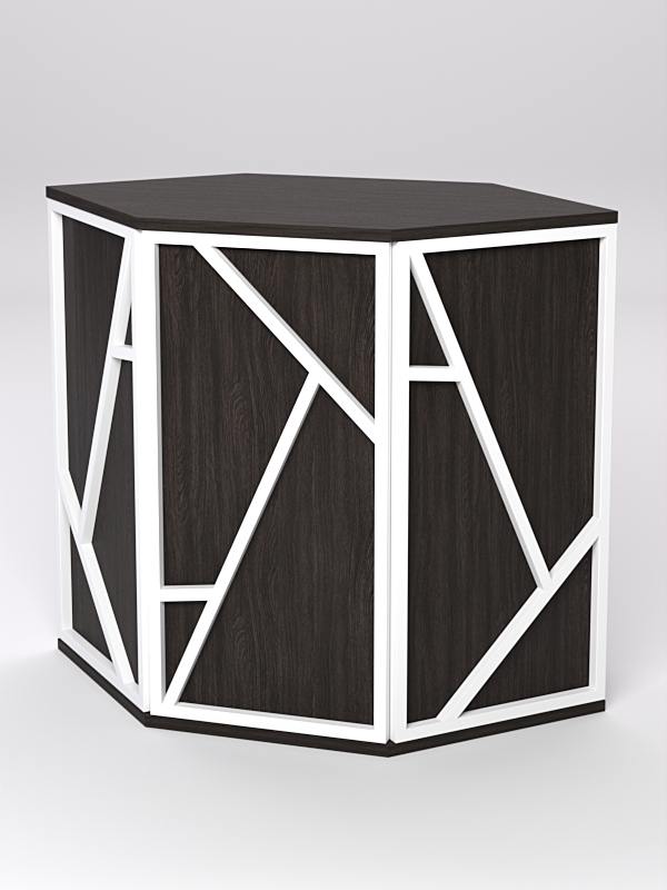 Торговый стол-прилавок шестигранный серии РОК №15 Дуб Венге